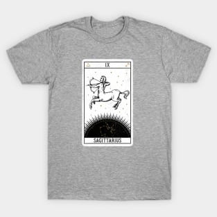 Sagittarius Distressed Goth Tarot Zodiac Sign T-Shirt